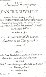 Pecour. Aimable Vainqueur (Paris, 1701), Title page